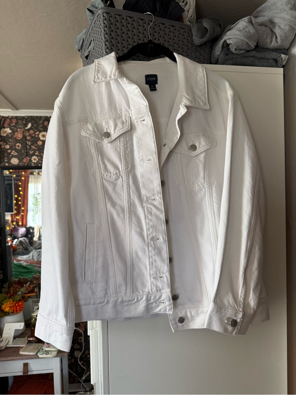 J. Crew White Denim Trucker Jacket